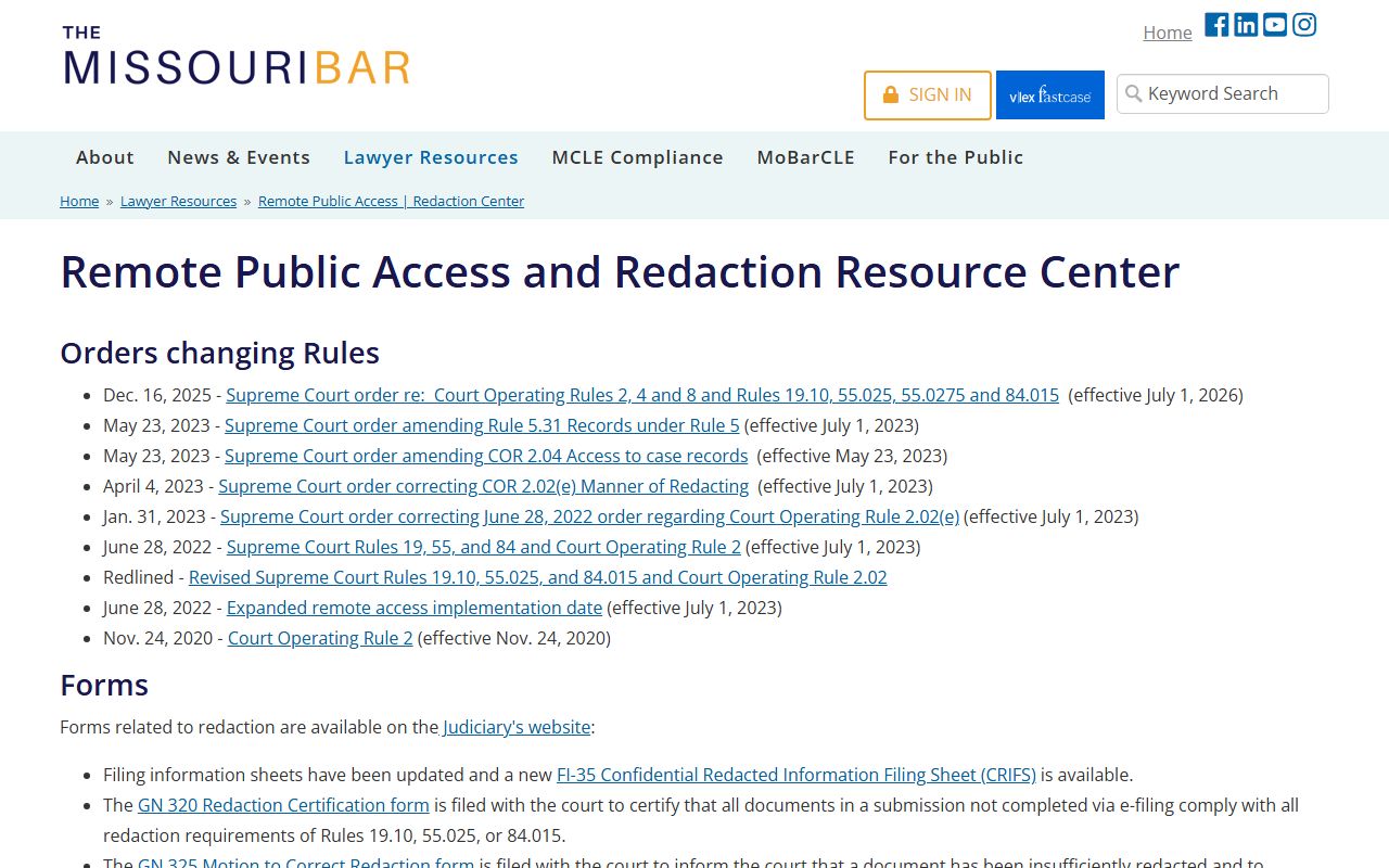 Johnson County court records remote public access and redaction resource