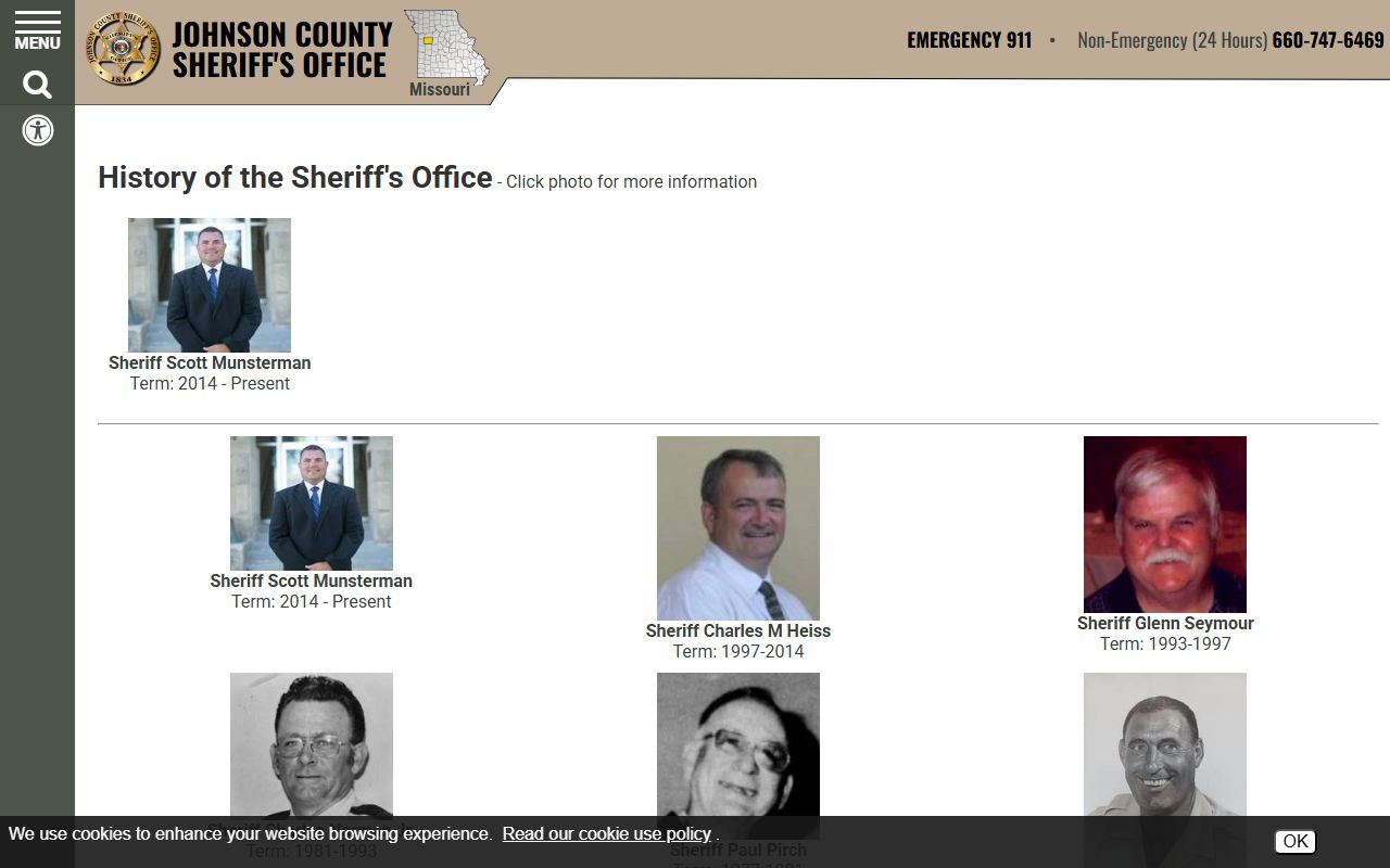 Johnson County criminal court records sheriff history context