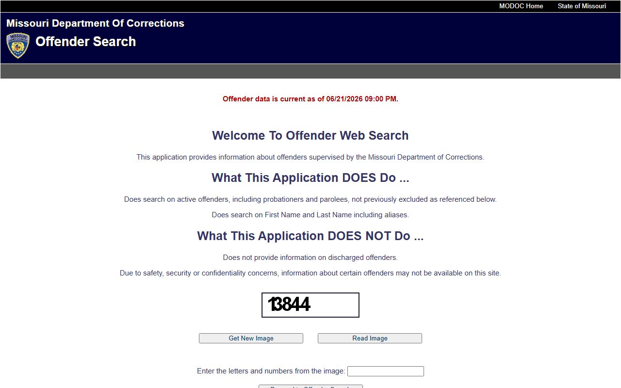 Johnson County criminal court records Missouri DOC offender search