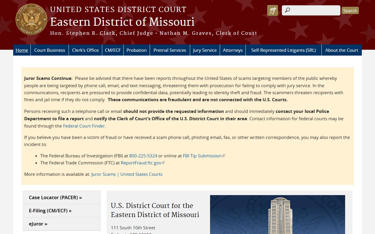 Johnson County Circuit Court records and federal court distinction