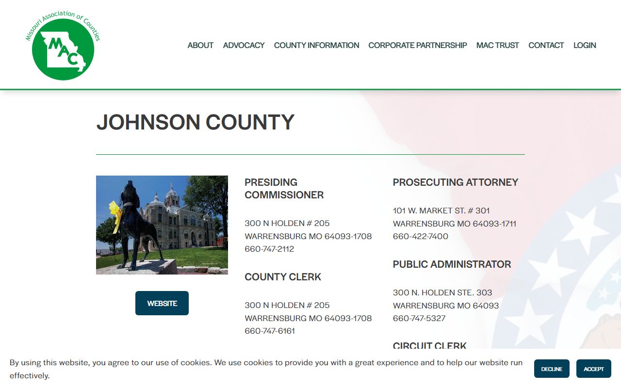 Johnson County court records courtroom rules and courthouse access