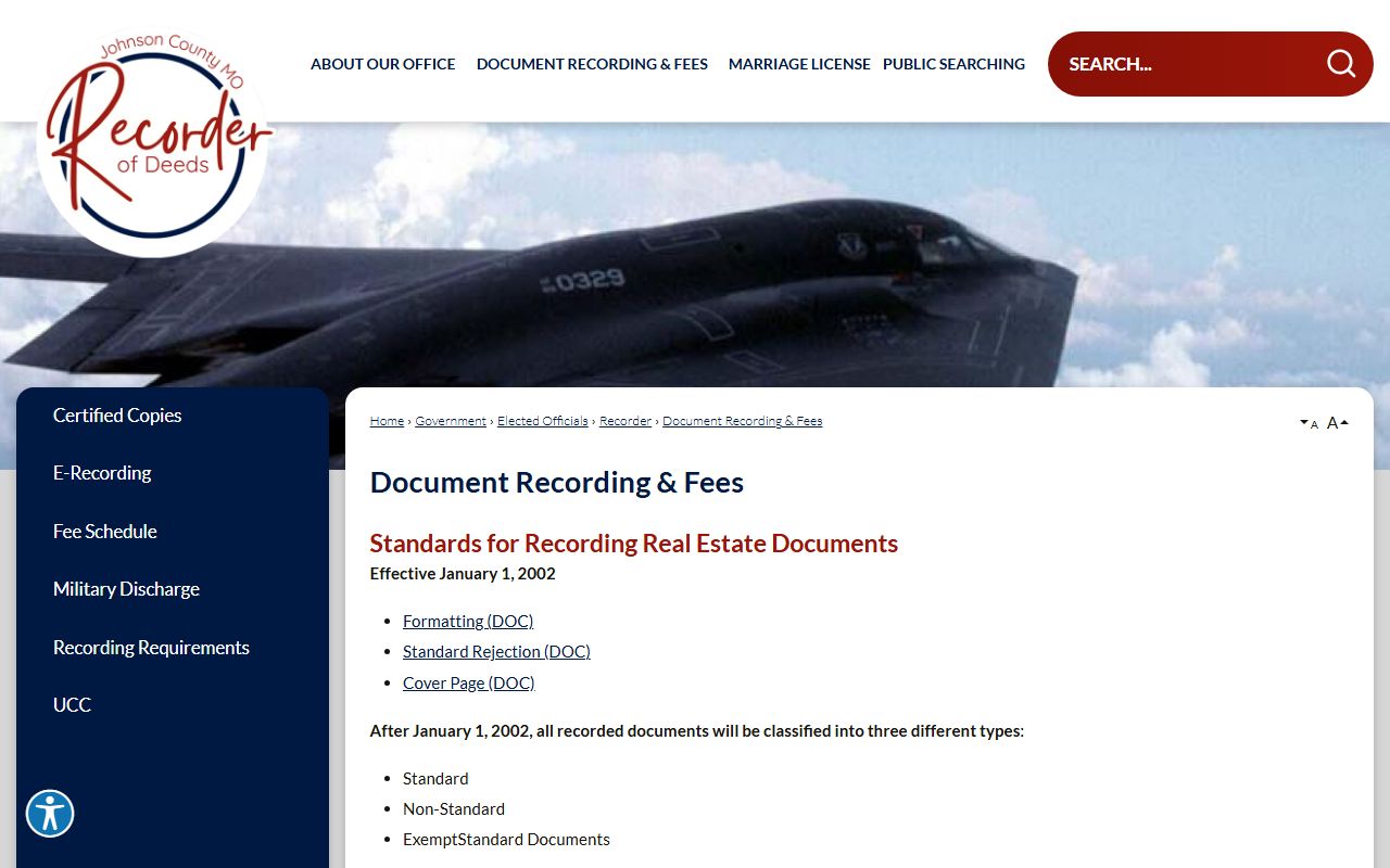 Johnson County marriage records document recording standards